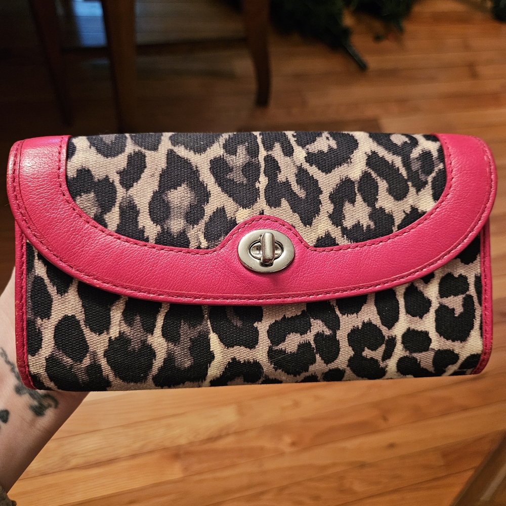 Coach Leopard Print Clutch Wallet
